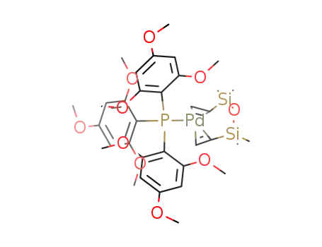 Molecular Structure of 1222557-48-3 (Pd(P(C<sub>6</sub>H<sub>2</sub>(OCH<sub>3</sub>)3)3)(CH<sub>2</sub>CHSi(CH<sub>3</sub>)2OSi(CH<sub>3</sub>)2CHCH<sub>2</sub>))