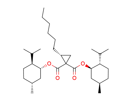 di-(-)-menthyl 2-hexylcyclopropane-1,1-dicarboxylate