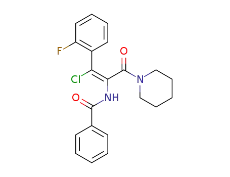(Z)-N-(1-chloro-1-(2-fluorophenyl)-3-oxo-3-(piperidin-1-yl)prop-1-en-2-yl)benzamide