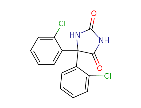 Molecular Structure of 17816-53-4 (2,4-Imidazolidinedione, 5,5-bis(2-chlorophenyl)-)