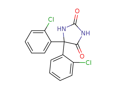 Molecular Structure of 17816-53-4 (2,4-Imidazolidinedione, 5,5-bis(2-chlorophenyl)-)