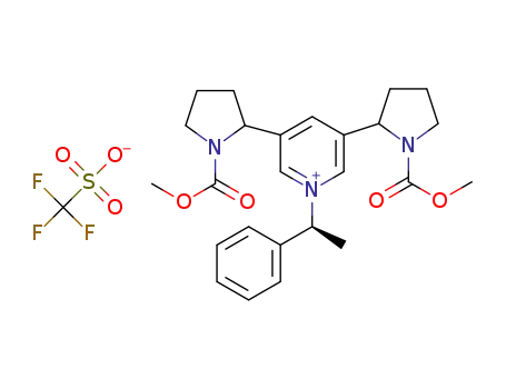 3,5-bis(1-(methoxycarbonyl)pyrrolidin-2-yl)-1-((S)-1-phenylethyl)pyridin-1-ium trifluoromethanesulfonate