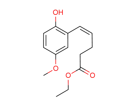 Molecular Structure of 1257527-04-0 (ethyl 5-(2-hydroxy-5-methoxyphenyl)pent-4-enoate)