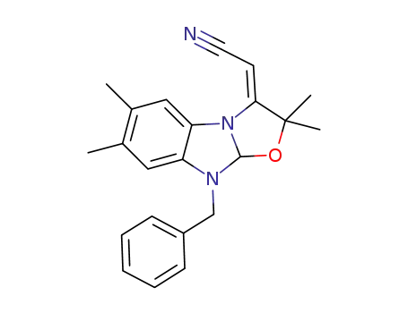 (Z)-2-{9-benzyl-2,2,6,7-tetramethyl-9,9a-dihydro[1,3]oxazolo[3,2-a]benzimidazol-3(2H)-yliden}acetonitrile
