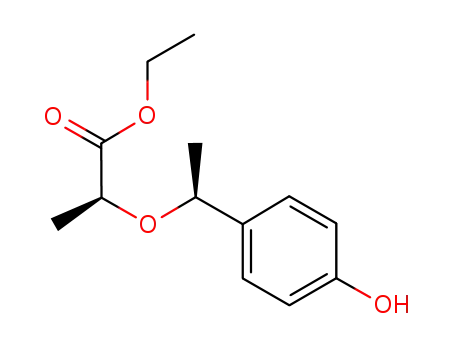 Molecular Structure of 1210825-33-4 (ethyl (2S)-2-[(1S)-1-(4-hydroxyphenyl)ethoxy]propanoate)