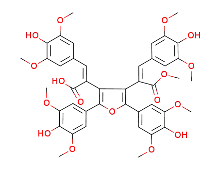 3-(4-hydroxy-3,5-dimethoxy)-2-[2,5-bis(4-hydroxy-3,5-dimethoxy)-4-[3-(4-hydroxy-3,5-dimethoxy)-[(Z)-2-carboxyethenyl]-2-yl]furan-3-yl]-(Z)-2-propenoic acid methyl ester
