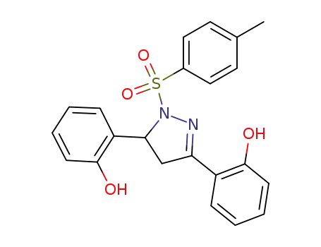 Molecular Structure of 1208112-47-3 (3,5-bis-(2-hydroxyphenyl)-1N-(4-methylbenzenesulphonyl)-4,5-dihydro-1H-pyrazole)
