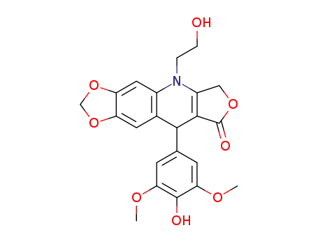 9-(4-hydroxy-3,5-dimethoxyphenyl)-5-(2-hydroxyethyl)-6,9-dihydro[1,3]dioxolo[4,5-g]furo[3,4-b]quinolin-8(5H)-one