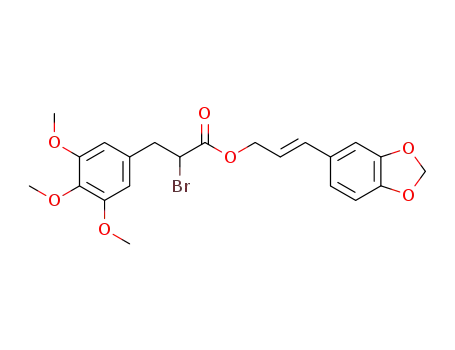 (E)-3-(benzo[d][1,3]dioxol-5-yl)allyl 2-bromo-3-(3,4,5-trimethoxyphenyl)propanoate