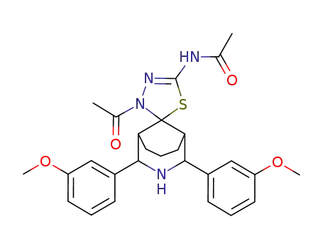 2,4-[bis(m-methoxyphenyl)-3-azabicyclo[3.3.1]nonan-9-yl]-5-spiro-4-acetyl-2-(acetylamino)-Δ(2)-1,3,4-thiadiazoline