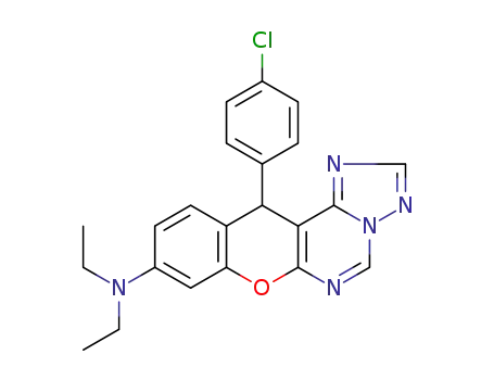 12-(4-chlorophenyl)-9-diethylamino-12H-chromeno[3,2-e][1,2,4]triazolo[1,5-c]pyrimidine