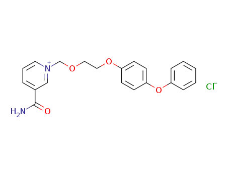 Molecular Structure of 1303528-49-5 (1-{[2-(4-phenoxyphenoxy)ethoxy]methyl}-3-aminocarbonylpyridinium chloride)