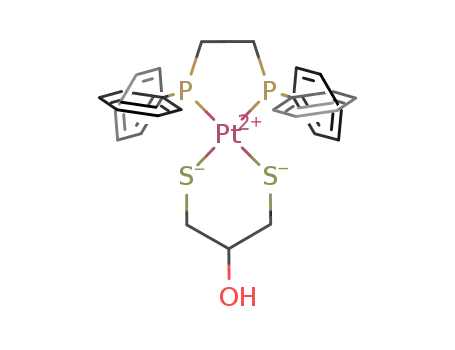 Molecular Structure of 1280725-13-4 (cis-(1,2-bis(diphenylphosphino)ethane)(2-hydroxypropane-1,3-dithiolato)platinum(II))