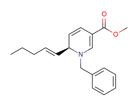 Molecular Structure of 1268249-88-2 (methyl (6S)-1-benzyl-6-[(1E)-pent-1-en-1yl]-1,6-dihydropyridine-3-carboxylate)