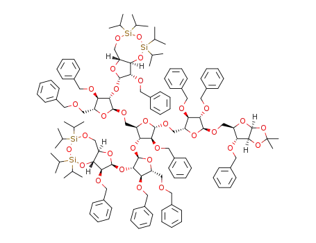 2-O-benzyl-3,5-O-(tetraisopropylsiloxane-1,3-diyl)-β-D-arabinofuranosyl-(1->2)-3,5-di-O-benzyl-α-D-arabinofuranosyl-(1->5)-[2-O-benzyl-3,5-O-(tetraisopropylsiloxane-1,3-diyl)-β-D-arabinofuranosyl-(1->2)-3,5-di-O-benzyl-α-D-arabinofuranosyl]-(1->3)-2-O-benzyl-α-D-arabinofuranosyl-(1->5)-2,3-di-O-benzyl-α-D-arabinofuranosyl-(1->5)-3-O-benzyl-1,2-O-isopropylidene-β-D-arabinofuranose