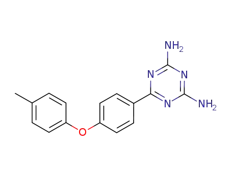 Molecular Structure of 313659-22-2 (6-(4-(p-tolyloxy)phenyl)-1,3,5-triazine-2,4-diamine)