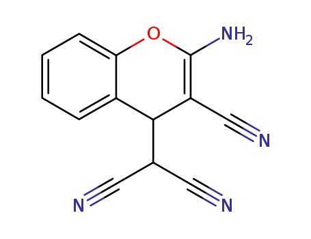 Molecular Structure of 89770-20-7 (Propanedinitrile, (2-amino-3-cyano-4H-1-benzopyran-4-yl)-)