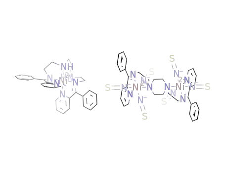 nickel(II) (N-(1-pyridin-2-yl-phenylidene)-N'-[2-([2-[(1-pyridin-2-yl phenylidene)amino]ethyl]amino)ethyl]ethane-1,2-diamine) Ni<sub>2</sub>(N-(1-pyridin-2-ylphenylidene)-N'-[2([2-[(1-pyridin-2-ylphenylidene)amino]ethyl]piperazine-1-yl)ethyl]amine)(thiocyanate)6