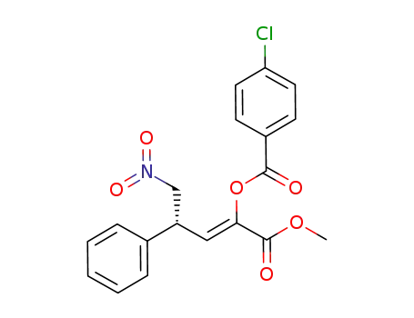 Molecular Structure of 1313263-22-7 ((R,Z)-1-methoxy-5-nitro-1-oxo-4-phenylpent-2-en-2-yl 4-chlorobenzoate)