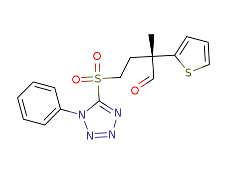 (S)-2-methyl-4-(1-phenyl-1H-tetrazol-5-ylsulfonyl)-2-(thiophen-2-yl)butanal