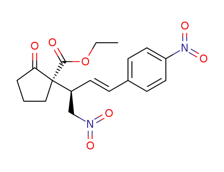 ethyl (S)-1-[(R,E)-1'-nitro-4'-(4''-nitrophenyl)but-3'-en-2'-yl]-2-oxocyclopentanecarboxylate