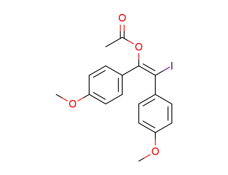 Molecular Structure of 1337541-95-3 ((Z)-2-iodo-1,2-bis(4-methoxyphenyl)vinyl acetate)