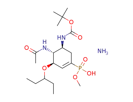 ammonium [methyl (3R,4R,5S)-4-acetamido-5-(1,1-dimethylethyloxycarbonylamino)-3-(1-ethylpropoxy)-1-cyclohexene-1-phosphonate]