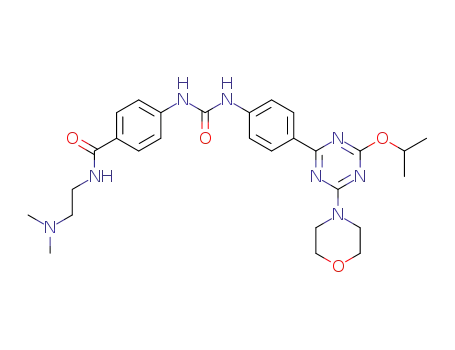 Molecular Structure of 1197162-30-3 (N-[2-(dimethylamino)ethyl]-4-({[4-(4-isopropoxy-6-morpholin-4-yl-1,3,5-triazin-2-yl)phenyl]carbamoyl}amino)benzamide)