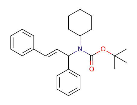 Molecular Structure of 1321591-62-1 ((E)-tert-butyl cyclohexyl(1,3-diphenylallyl)carbamate)