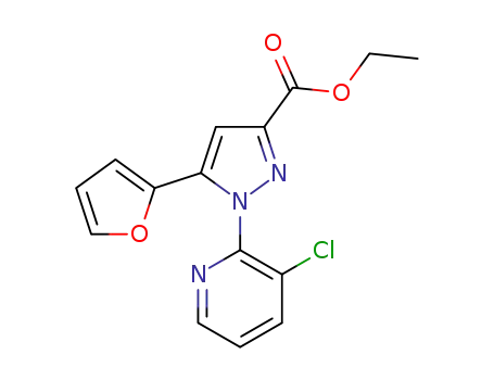 Molecular Structure of 1033344-58-9 (ethyl 1-(3-chloropyridin-2-yl)-5-(furan-2-yl)-1H-pyrazole-3-carboxylate)