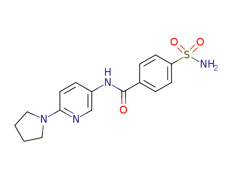 Molecular Structure of 1332586-76-1 (N-[6-(pyrrolidin-1-yl)pyridin-3-yl]-4-sulfamoylbenzamide)