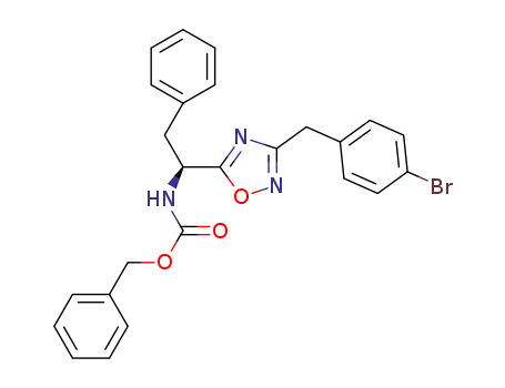Molecular Structure of 1345020-62-3 ((S)-benzyl-1 (3-(4-bromobenzyl)-1,2,4-oxadiazol-5-yl)benzylcarbamate)