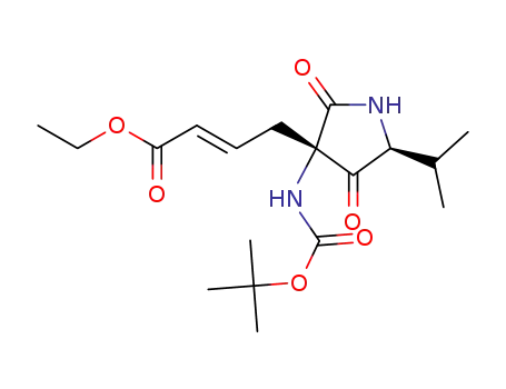 (3S,5S)-4-(3-tert-butoxycarbonylamino-5-isopropyl-2,4-dioxopyrrolidin-3-yl)-but-2-enoic acid ethyl ester