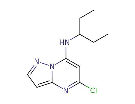 Molecular Structure of 1338932-00-5 ((5-chloropyrazolo[1,5-a]pyrimidin-7-yl)(1-ethylpropyl)amine)