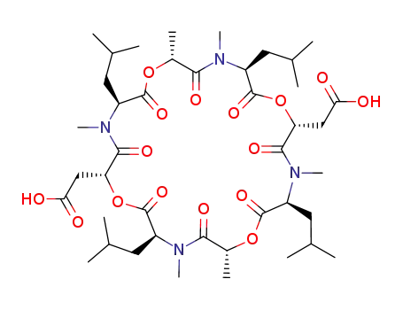2,2'-((2R,5S,8R,11S,14R,17S,20R,23S)-5,11,17,23-tetraisobutyl-4,8,10,16,20,22-hexamethyl-3,6,9,12,15,18,21,24-octaoxo-1,7,13,19-tetraoxa-4,10,16,22-tetra-azacyclo-tetracosane2,14-diyl)diacetic acid
