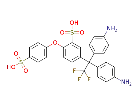 Molecular Structure of 1233964-13-0 (5-[1,1-bis(4-aminophenyl)-2,2,2-trifluoroethyl]-2-(4-sulfophenoxy)benzenesulfonic acid)