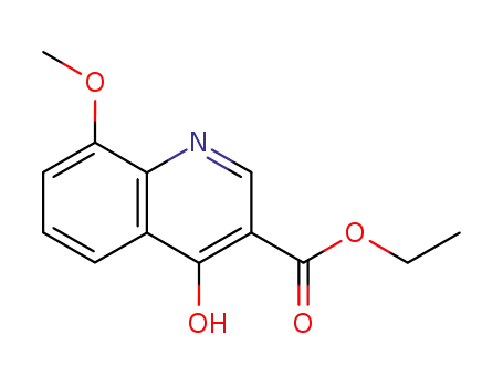 Molecular Structure of 27568-04-3 (4-HYDROXY-8-METHOXY-QUINOLINE-3-CARBOXYLIC ACID ETHYL ESTER)
