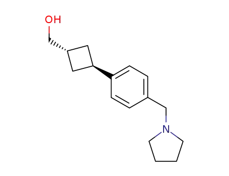 Molecular Structure of 861252-61-1 ({trans-3-[4-(pyrrolidin-1-ylmethyl)phenyl]cyclobutyl}-methanol)