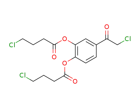 Molecular Structure of 1318779-35-9 (4-chlorobutyric acid 5-(2-chloroacetyl)-2-(4-chlorobutyryloxy)phenyl ester)