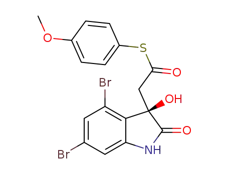 (R)-S-(4-methoxyphenyl) 2-(4,6-dibromo-3-hydroxy-2-oxoindolin-3-yl)ethanethioate