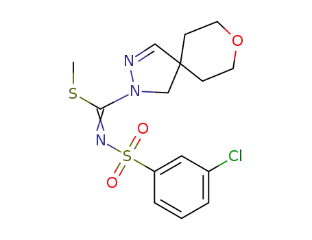 N-[(8-oxa-2,3-diaza-spiro[4.5]dec-3-en-2-yl)-methylsulfanyl-methylidene]-3-chlorobenzenesulfonamide