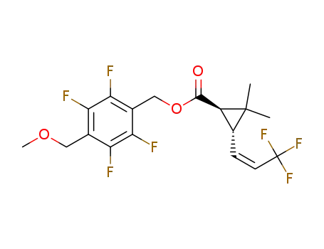 Molecular Structure of 1208235-75-9 (2,3,5,6-tetrafluoro-4-methoxymethylbenzyl-1R, trans-(Z)-3-(3,3,3-trifluoro-1-propenyl)-2,2-dimethylcyclopropane carboxylate)