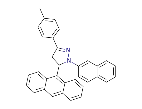 Molecular Structure of 1337561-41-7 (5-(anthracen-9-yl)-1-(naphthalene-2-yl)-3-p-tolyl-4,5-dihydro-1H-pyrazole)
