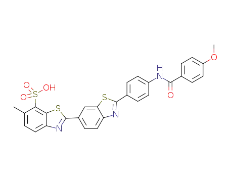 2'-(4-(4-methoxybenzamido)phenyl)-6-methyl-[2,6'-bibenzo[d]thiazole]-7-sulfonic acid