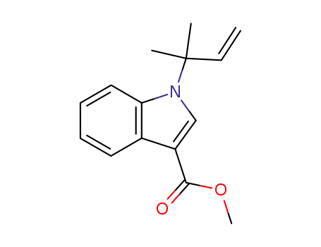 Molecular Structure of 306776-02-3 (1H-Indole-3-carboxylic acid, 1-(1,1-dimethyl-2-propenyl)-, methyl ester)