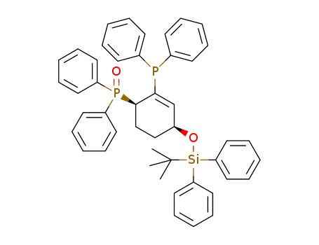 Molecular Structure of 1358517-02-8 ((1S,4R)-3-diphenylphosphino-4-diphenylphosphoryl-cyclohex-2-enyloxy(tert-butyl)diphenylsilane)