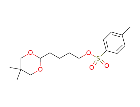 Molecular Structure of 57101-34-5 (1-(5,5-dimethyl-[1,3]dioxan-2-yl)-4-(toluene-4-sulfonyloxy)-butane)