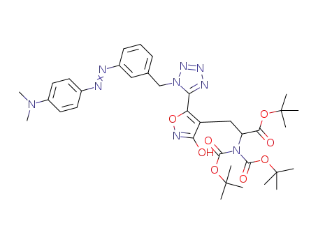 tert-butyl 2-(bis(tert-butoxycarbonyl)amino)-3-(5-(1-(3-((4-(dimethylamino)phenyl)diazenyl)benzyl)-1H-tetra-zol-5-yl)-3-hydroxyisoxazol-4-yl)propanoate