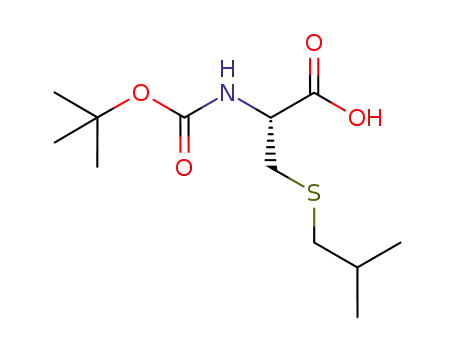 Molecular Structure of 873330-41-7 (L-Cysteine, N-[(1,1-dimethylethoxy)carbonyl]-S-(2-methylpropyl)-)