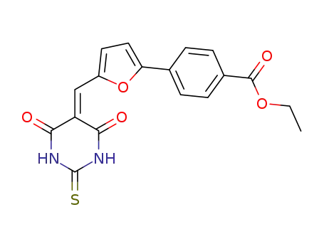 4-[5-(4,6-dioxo-2-thioxo-tetrahydro-pyrimidin-5-ylidenemethyl)furan-2-yl]benzoic acid ethyl ester